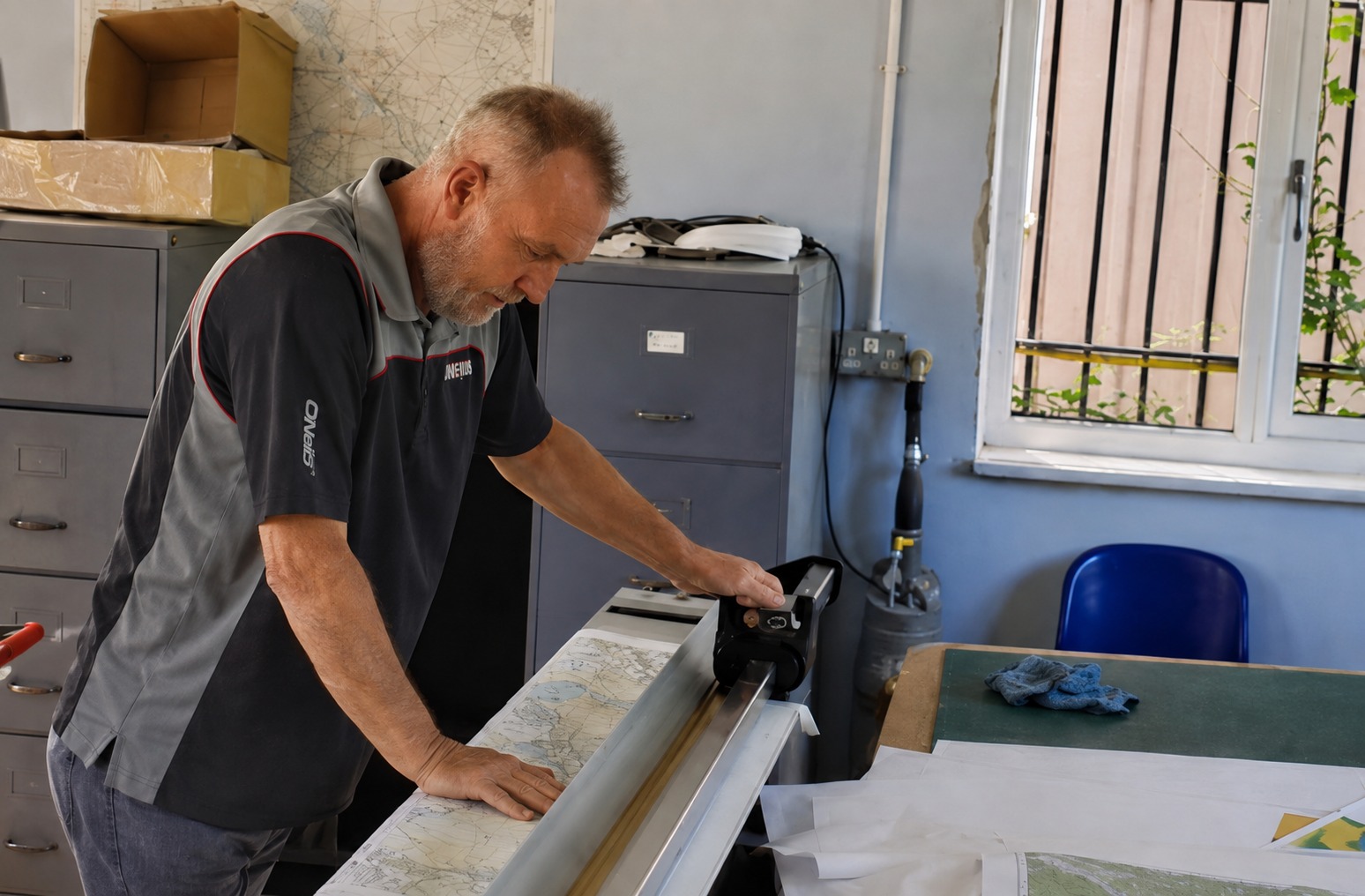 Aqua3 map being manually trimmed